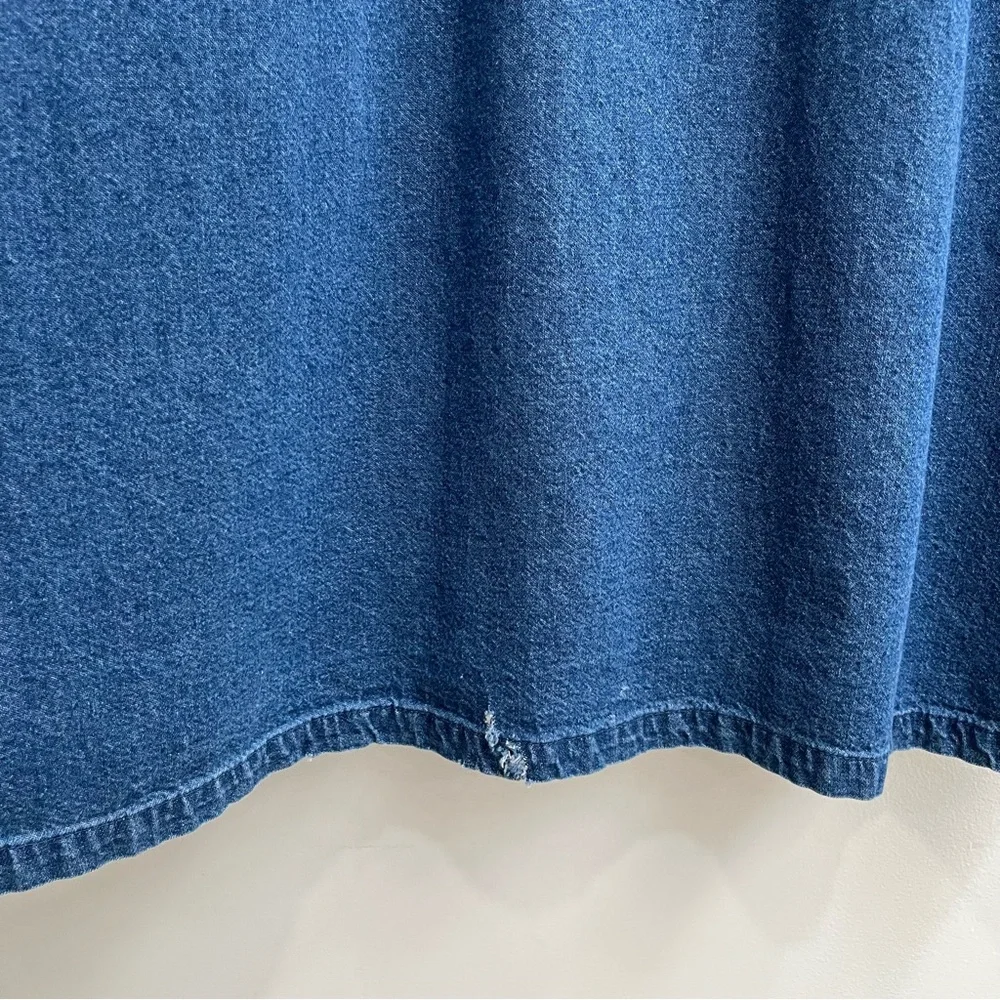 Vintage 90’s denim maxi jumper dress country chicken rooster patchwork appliqués - Picture 13 of 14